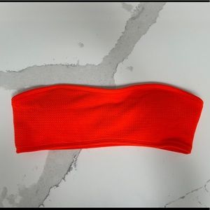 Small Shein Strapless Orange Bathing Suit Top